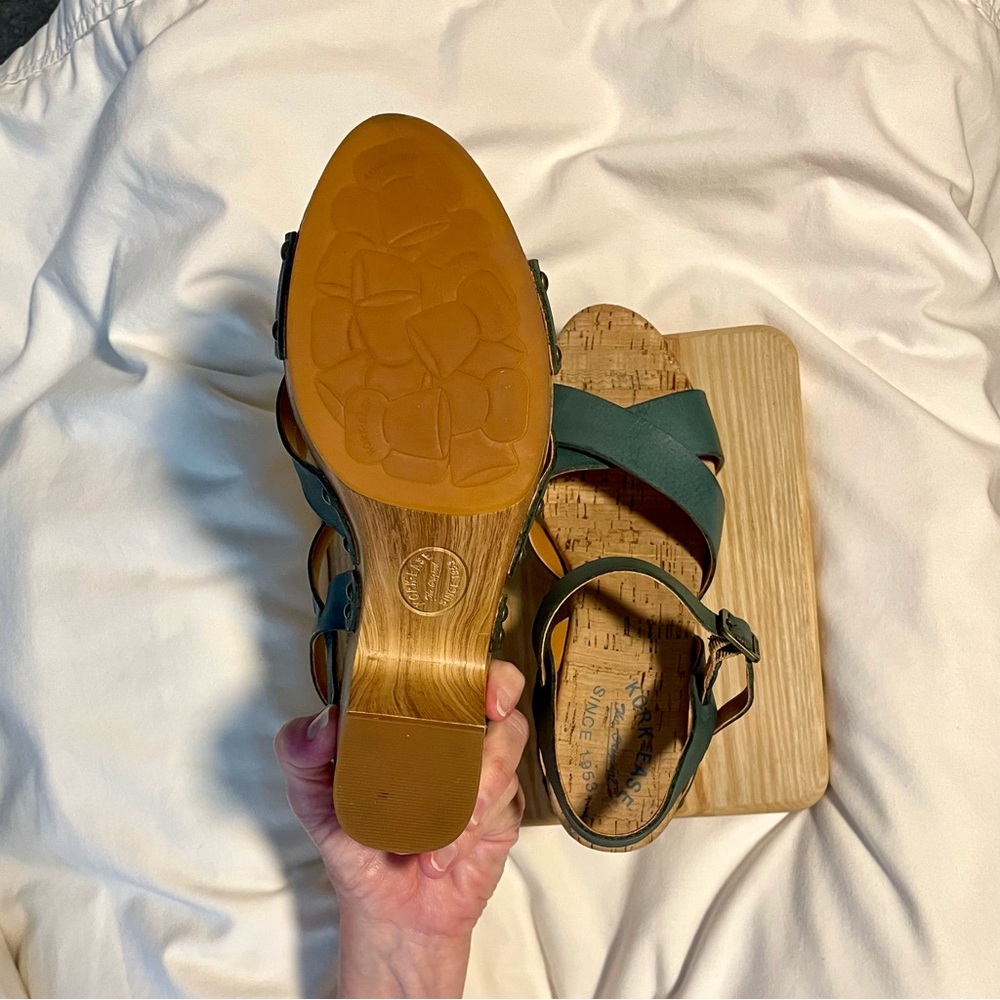 *EUC* Kork-Ease Leather & Cork Wedge Sandals - Womens Sz 8 M - Blue - KE0012513 - Picture 5 of 10
